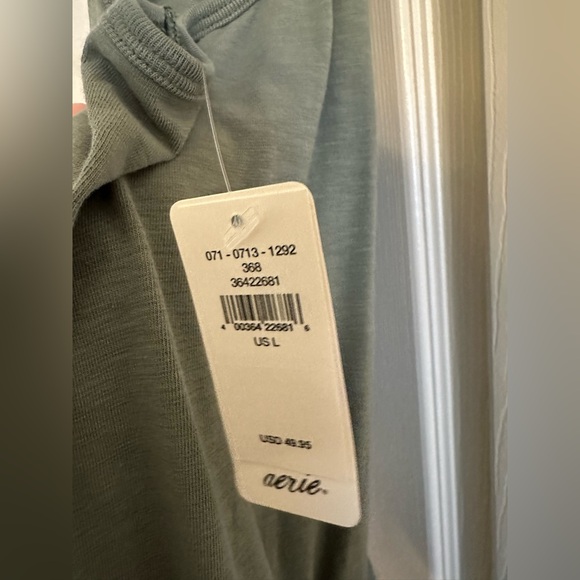 NWT Aerie Green Track Jumpsuit with Racerback and Tapered Legs - Picture 7 of 7